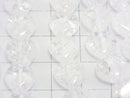 [Video] Cracked Crystal Vertical Hole Heart shape 10x10x6mm half or 1strand beads (aprx.15inch/36cm)