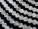 [Video] Cracked Crystal Vertical Hole Heart shape 10x10x6mm half or 1strand beads (aprx.15inch/36cm)
