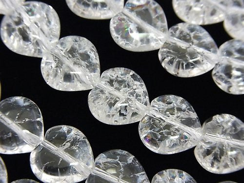 Cracked Crystal, Heart Gemstone Beads