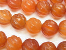 Carnelian, Round, Twist Gemstone Beads