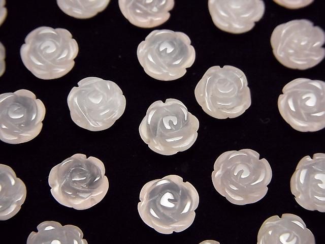 [Video]Rose Quartz AAA Rose 8mm [Half Drilled Hole] 4pcs