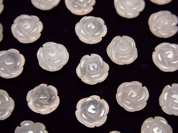 [Video]Rose Quartz AAA Rose 8mm [Half Drilled Hole] 4pcs