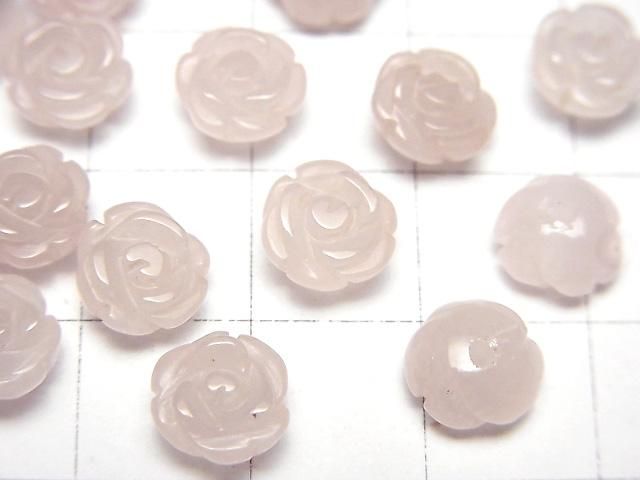 [Video]Rose Quartz AAA Rose 8mm [Half Drilled Hole] 4pcs