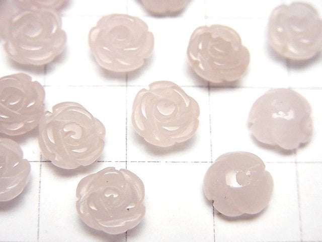 [Video] Rose Quartz AAA Rose 8mm [Half Drilled Hole] 4pcs $5.79