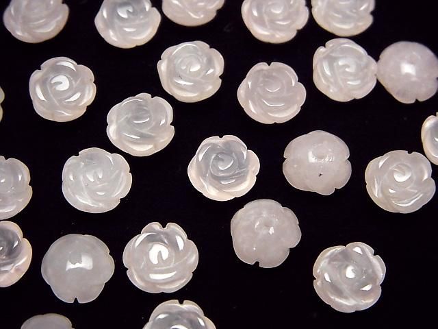 [Video]Rose Quartz AAA Rose 8mm [Half Drilled Hole] 4pcs