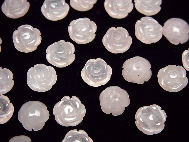 [Video] Rose Quartz AAA Rose 8mm [Half Drilled Hole] 4pcs $5.79