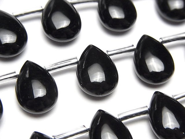 Black Crystal (Morion), Pear Shape Gemstone Beads