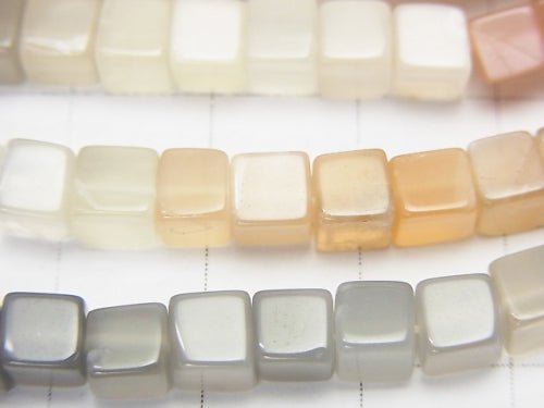 1strand $11.79! Multi Color Moonstone AAA - Cube 1strand beads (aprx.15inch / 38cm)