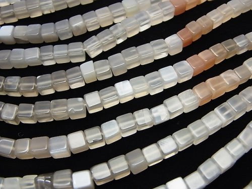 1strand $11.79! Multi Color Moonstone AAA - Cube 1strand beads (aprx.15inch / 38cm)