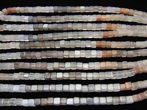 1strand $11.79! Multi Color Moonstone AAA - Cube 1strand beads (aprx.15inch / 38cm)