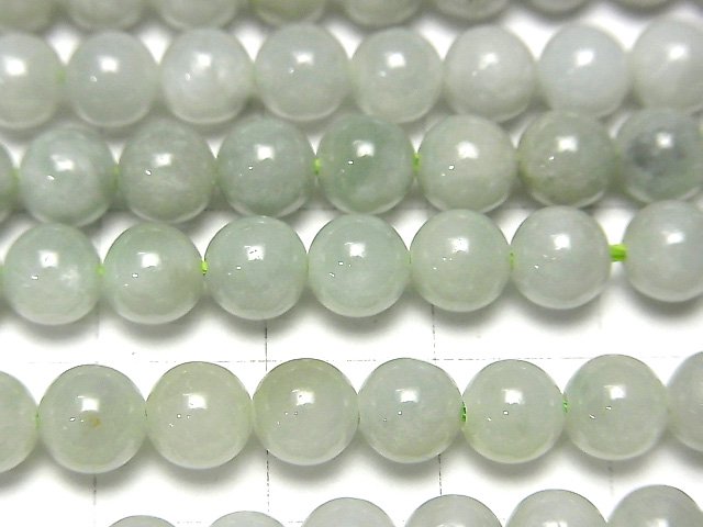 Pastel Green! Burmese Jadeite AA+ Round 6mm half or 1strand beads (aprx.15inch/36cm)