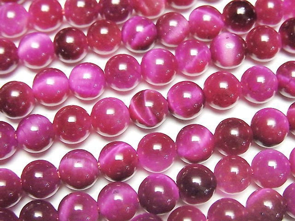 [Video] Pink color Tiger's Eye AA++ Round 6mm 1strand beads (aprx.15inch/36cm)