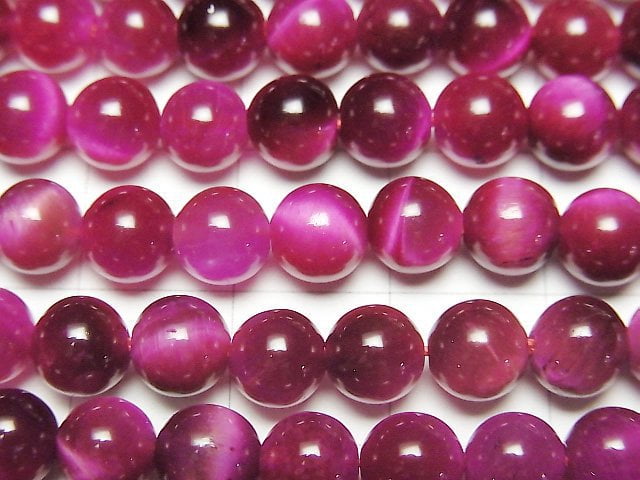 [Video] Pink color Tiger's Eye AA++ Round 6mm 1strand beads (aprx.15inch/36cm)