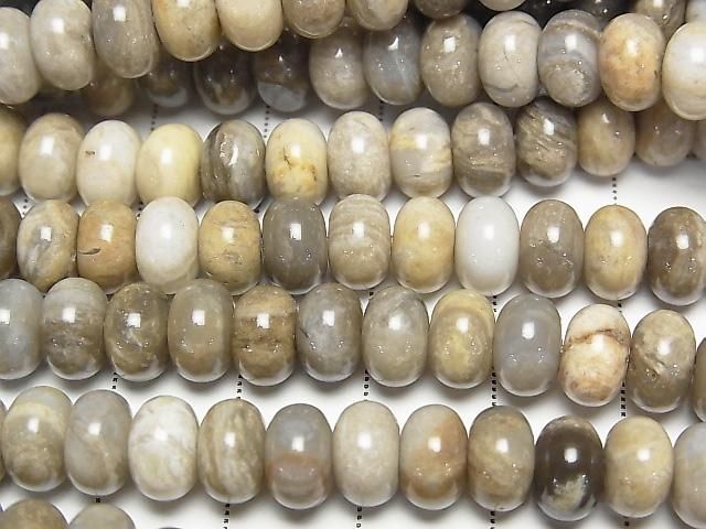 Silver Leaf Jasper Rondelle 8x8x5mm half or 1 strand beads (approx. 15 inches/38 cm)