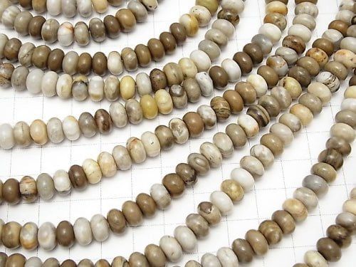 1strand $7.79! Silver leaf Jasper Roundel 8x8x5mm 1strand beads (aprx.15inch / 38cm)