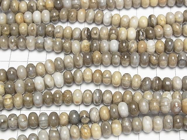 Silver Leaf Jasper Rondelle 8x8x5mm half or 1 strand beads (approx. 15 inches/38 cm)