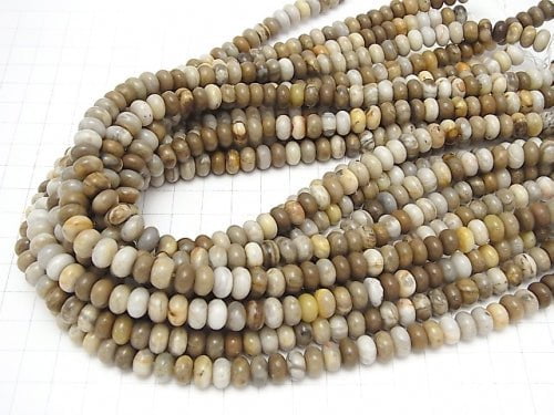 1strand $7.79! Silver leaf Jasper Roundel 8x8x5mm 1strand beads (aprx.15inch / 38cm)