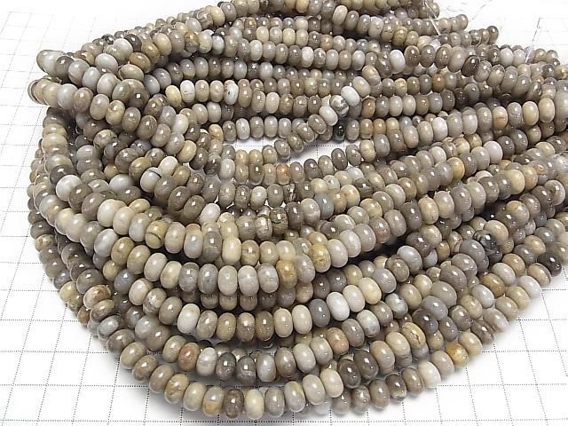 Silver Leaf Jasper Rondelle 8x8x5mm half or 1 strand beads (approx. 15 inches/38 cm)