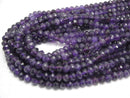 Amethyst AA Faceted Button Rondelle 8x8x5mm half or 1strand beads (aprx.15inch/38cm)