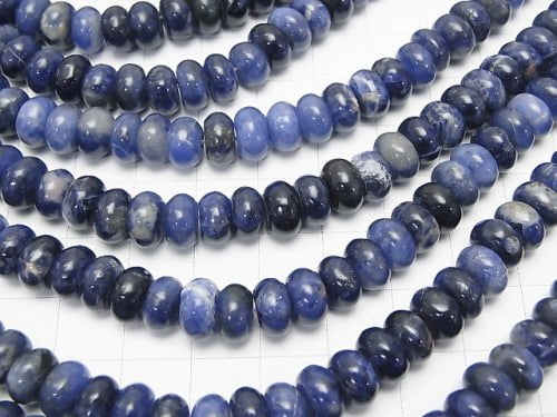 1strand $7.79! Sodalite AA++ Roundel 8x8x5mm 1strand beads (aprx.15inch/38cm)