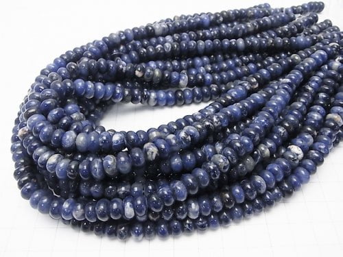 1strand $7.79! Sodalite AA++ Roundel 8x8x5mm 1strand beads (aprx.15inch/38cm)