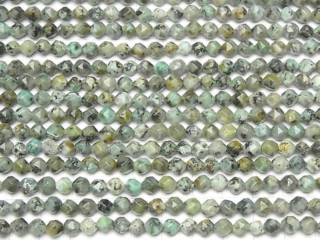 [Video] African Turquoise 24Faceted Round 6mm 1strand beads (aprx.15inch / 37cm)