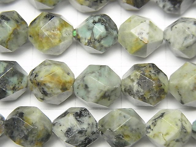 [Video] African Turquoise 24Faceted Round 10mm half or 1strand beads (aprx.15inch / 37cm)