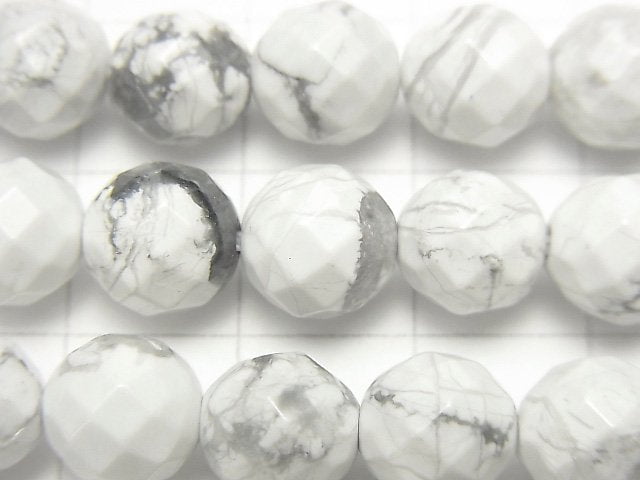 1strand $8.79! Howlite Magnesite  64Faceted Round 8mm 1strand beads (aprx.15inch/37cm)