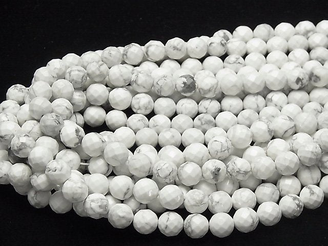 1strand $9.79! Howlite Magnesite  64Faceted Round 10mm 1strand beads (aprx.15inch/38cm)