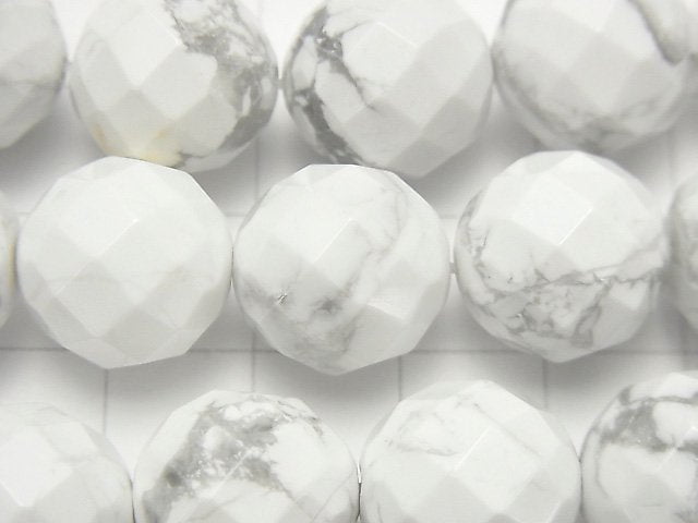 Howlite Magnesite  64Faceted Round 14mm half or 1strand beads (aprx.15inch/36cm)