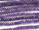 Amethyst AA++ 6Faceted Faceted Button Rondelle 6x6x4mm half or 1strand beads (aprx.15inch/38cm)