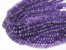 Amethyst AA++ 6Faceted Faceted Button Rondelle 8x8x5mm half or 1strand beads (aprx.15inch/38cm)