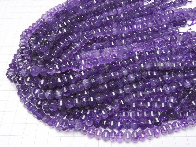 Amethyst AA++ 6Faceted Faceted Button Roundel 8x8x5mm half or 1strand beads (aprx.15inch/38cm)