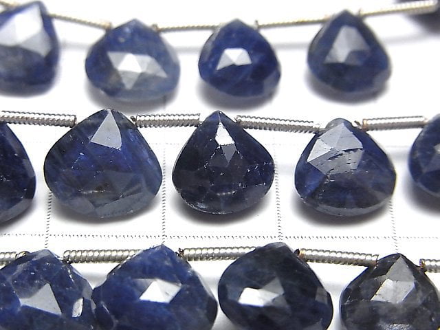 [Video] Blue Sapphire AAA Chestnut Faceted Briolette half or 1strand beads (aprx.6inch / 16 cm)