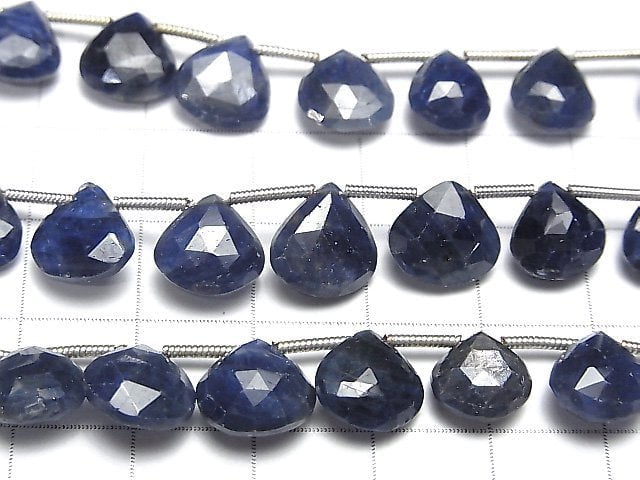 [Video] Blue Sapphire AAA Chestnut Faceted Briolette half or 1strand beads (aprx.6inch / 16 cm)