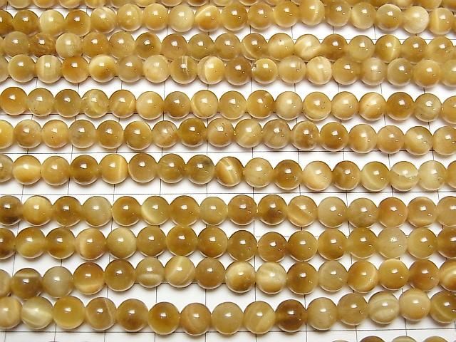 [Video] Golden Tiger's Eye AA++ Round 6.5mm 1-strand beads (approx. 15 inches/36 cm)