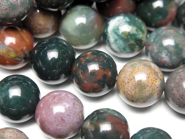 [Video] Bloodstone Round 12mm half or 1-strand beads (approx. 15 inches/36 cm)