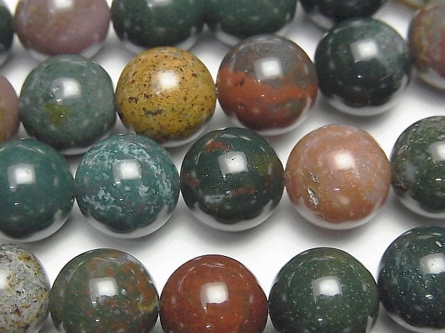 Bloodstone  Round 12mm half or 1strand beads (aprx.14inch/35cm)