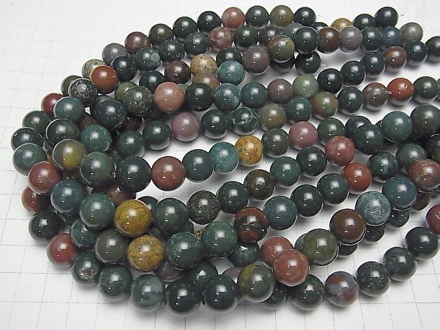 Bloodstone  Round 12mm half or 1strand beads (aprx.14inch/35cm)