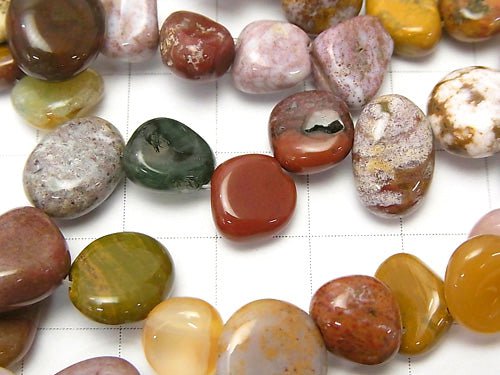 Ocean Jasper Flat Nugget Top Side Drilled Hole 1strand beads (aprx.14inch / 35cm)