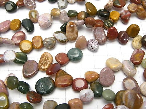 Ocean Jasper Flat Nugget Top Side Drilled Hole 1strand beads (aprx.14inch / 35cm)