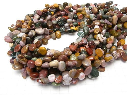 Ocean Jasper Flat Nugget Top Side Drilled Hole 1strand beads (aprx.14inch / 35cm)