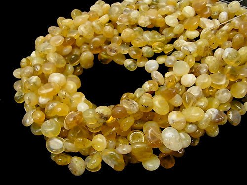 1strand $6.79! Yellow Opal AA Flat Nugget Top Side Drilled Hole 1strand beads (aprx.14inch / 35cm)