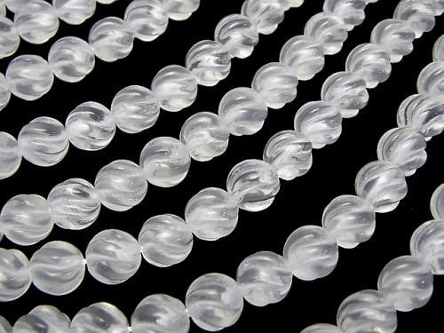 Milky Quartz AAA Round 8mm S-line Twist half or 1strand beads (aprx.15inch/36cm)