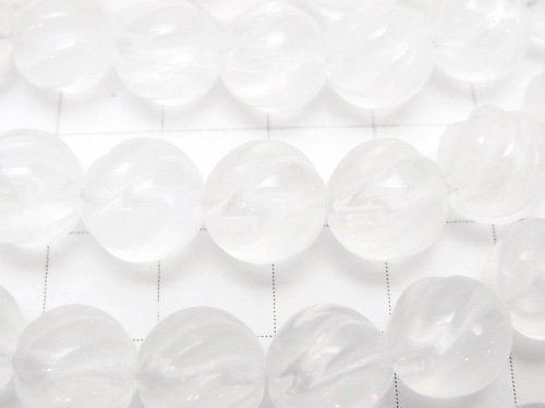 [Video] Milky Quartz AAA Round 10mm S line Twist half or 1strand beads (aprx.15inch/36cm)