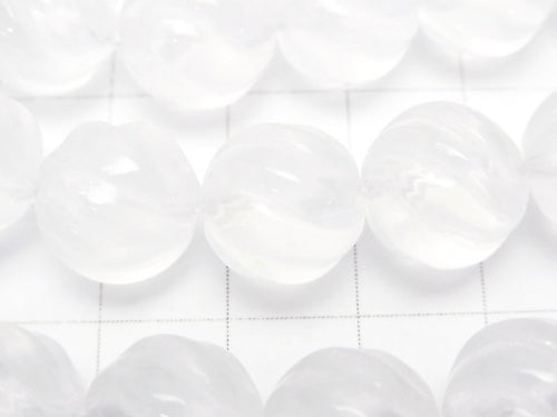 Milky Quartz AAA Round 12mm S-line Twist half or 1strand beads (aprx.15inch/36cm)