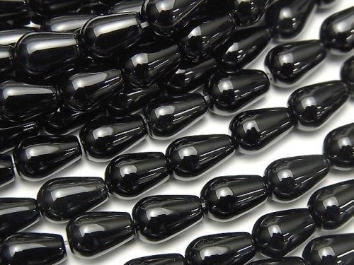 [Video]Onyx Vertical Hole Drop (Smooth) 8x6x6mm 1strand beads (aprx.15inch/36cm)