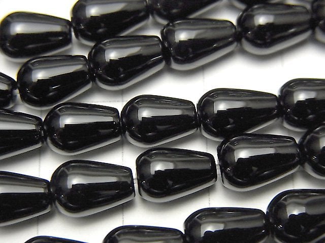 [Video]Onyx Vertical Hole Drop (Smooth) 8x6x6mm 1strand beads (aprx.15inch/36cm)