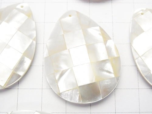 [Video] Mosaic Shell Pear shape 40 x 30 x 7 mm white 1 pc $3.79!