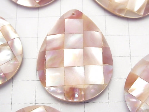 [Video] Mosaic Shell Pear shape 40 x 30 x 7 mm Pink 1 pc $4.79!